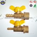 brass body butterly handle female thread gas valve